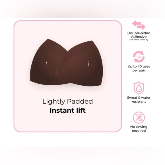 BNIB Boomba Invisible Lift Inserts XS AA Chocolate Cocoa sticky bra adhesive - Picture 4 of 4